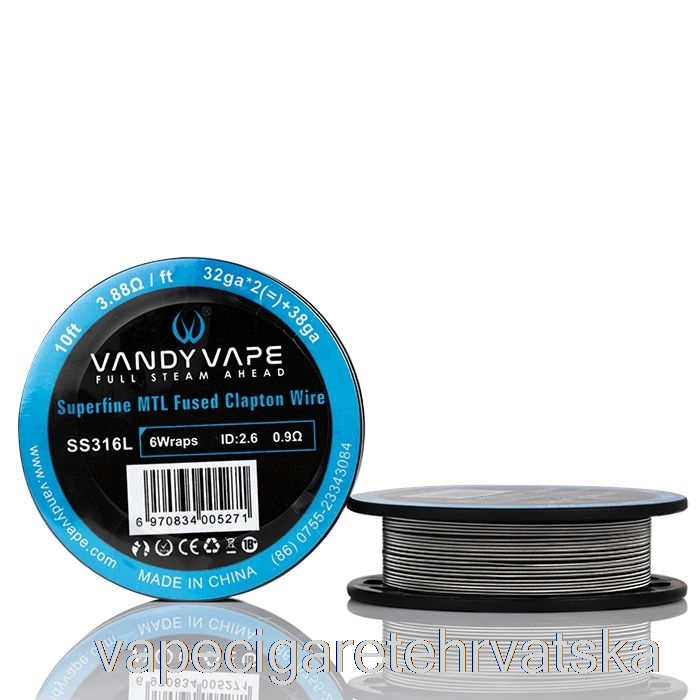 Vape Cigarete Vandy Vape Superfine Mtl žice Koluti - 10 Stopa 3.88 Ohm Ss Spojena Klaptonova žica